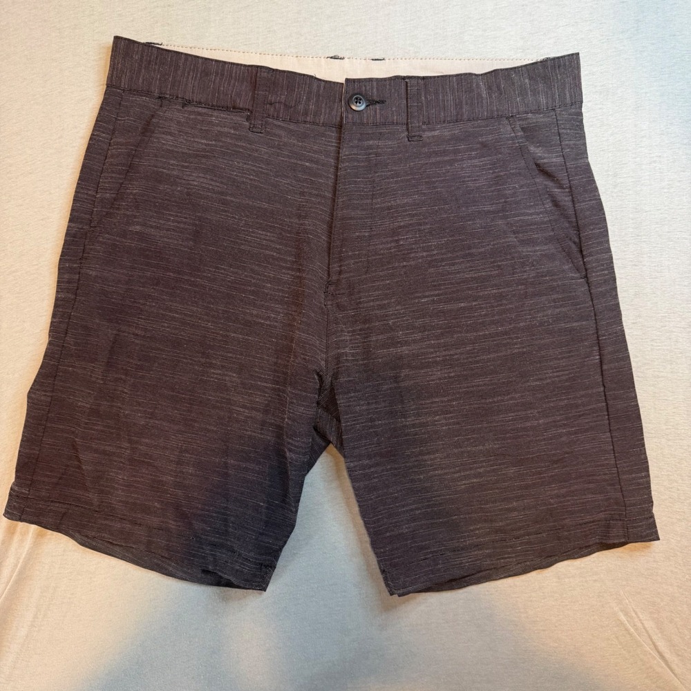 Burnside Mens Hybrid Shorts Size 34 Charcoal Grey Black Stretch Board Shorts